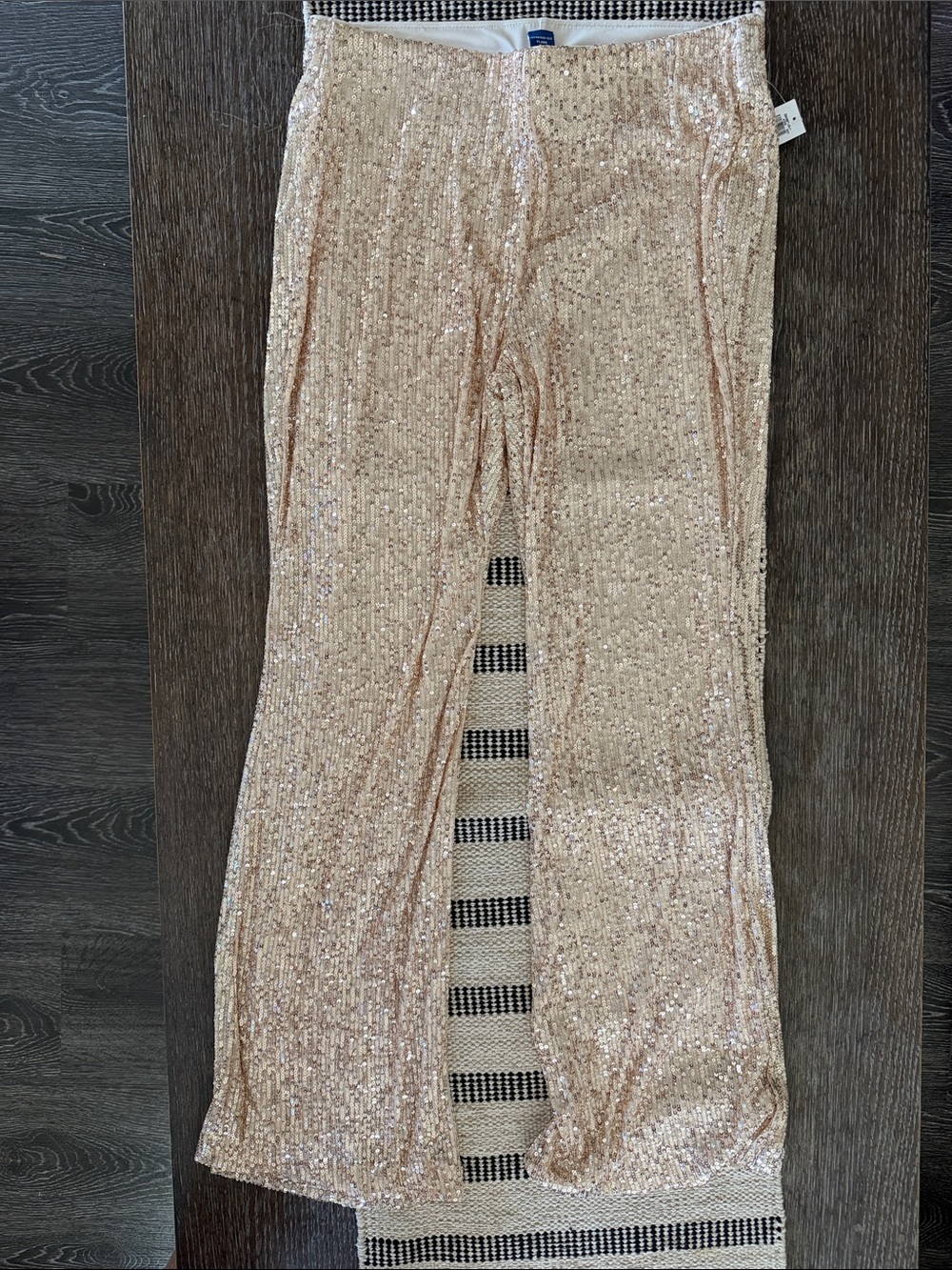 NWT Old Navy Champagne Sequin Flared Pants